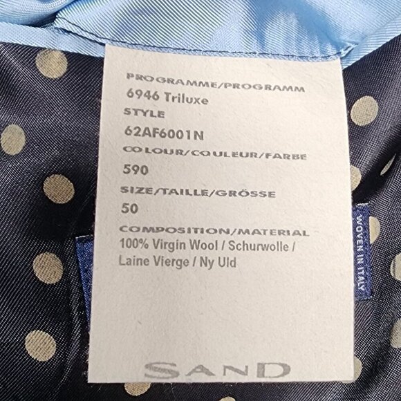 Sand Copenhagen "Angelico" Navy Wool Two-Button Sports Coat, Men's 42R - Picture 7 of 10